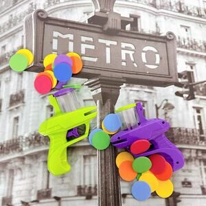 2 Pack Flying Saucer Carrot Guns, Parent-Child Battle Toys, Outdoor Kids Toys